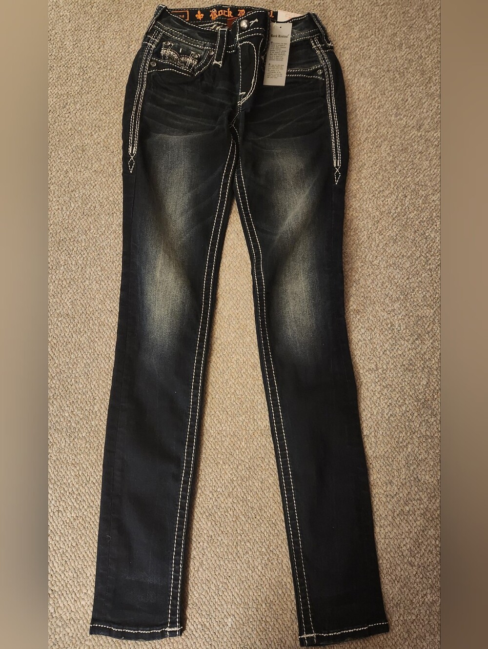 Women's Rock Revival Dark Blue Jeans